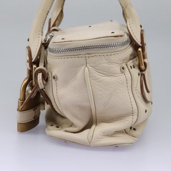 Chloe Paddington Hand Bag Leather Beige Silver - Picture 3 of 15